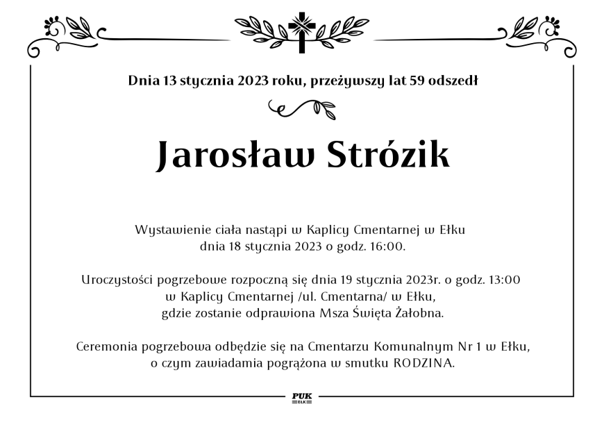 Jarosław Strózik - nekrolog